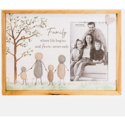 Pebble Love or Family Decorative Frame  - Brown / Tree Design - Family Quote - thumbnail 5