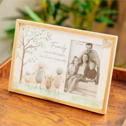 Pebble Love or Family Decorative Frame  - Brown / Tree Design - Family Quote - thumbnail 4