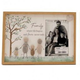 Pebble Love or Family Decorative Frame  - Brown / Tree Design - Family Quote - thumbnail 2