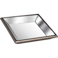 Astor Distressed Mirrored Square Tray Wooden Detailing Sml - Brown - thumbnail 1