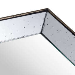 Astor Distressed Mirrored Square Tray Wooden Detailing Sml - Brown - thumbnail 2