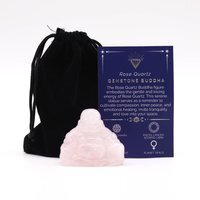 Rose Quartz Large Buddha Figurine for Love, Serenity Gift - Light Pink