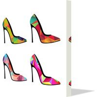 Polygonal shoes Canvas print - White / 90cm - image 1