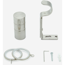 Stainless Steel 28mm Barrel Fixed Length Metal Curtain Pole - Stainless Steel / 140cm - thumbnail 5