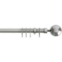 22-25mm Satin Silver Finesse Ball End Metal Curtain Pole Set - Silver / 170cm