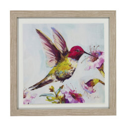 Floral Hummingbird Framed Art - Multicolour - thumbnail 5