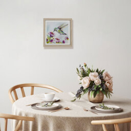 Floral Hummingbird Framed Art - Multicolour - thumbnail 2