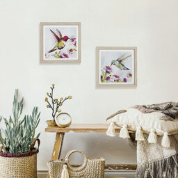 Floral Hummingbird Framed Art - Multicolour - thumbnail 4