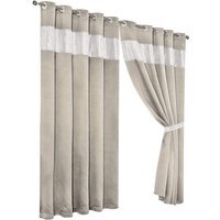 Diamante Blackout Eyelet Curtains - Natural / 167cm / 228cm