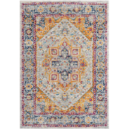 San Marino Modern Living Room Area Rug - Low Pile Floral Design Muti Coloured - Multi Coloured / 220cm - thumbnail 4