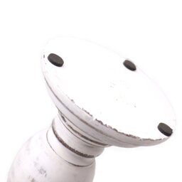 Elegant Whitewashed Mango Wood Candle Stand Medium Classic Design - White - thumbnail 2