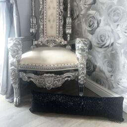 Black Full Glitter Draught Excluder  - Black Glitter - thumbnail 2