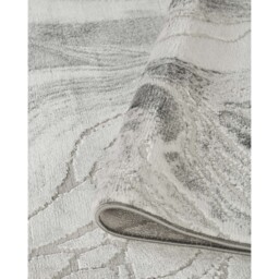 Novu Modern Abstract Action Living Room Area Rug Metallic Sheen- Stream Grey - Grey / 290cm - thumbnail 3