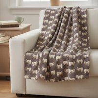 Highland Cow Blanket Throw - Mocha