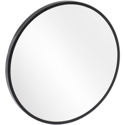 Livingandhome Round Metal Wall Mirror - Black - thumbnail 4