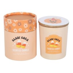 Candy Corn Vanilla Butterscotch Candle Autumn Scented Home Decor - Peach - thumbnail 2