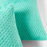 OHS Waffle Fleece Cushion Covers - Jade Green / Machine washable at 40°C. Tumble dry friendly. Do not bleach or iron.