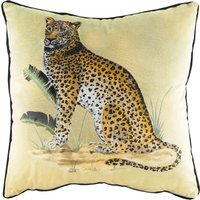 Kibale Leopard Jungle Leopard Cushion - Multicolour / Polyester - thumbnail 1