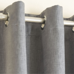 Pair of Vogue Grey Silver Eyelet Thermal Dimout Curtains - Grey / 168cm / 137cm - thumbnail 5