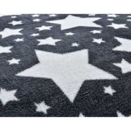 Velosso Galaxy Stars Teddy Soft Cosy Fleece Duvet Set - Charocal, Silver / Single - thumbnail 3