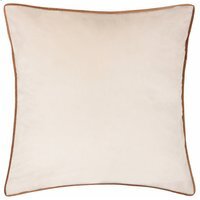 Meridian Velvet Piped Cushion - Ecru-Ginger / 45cm / Feather - thumbnail 1