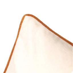 Meridian Velvet Piped Cushion - Ecru-Ginger / 45cm / Feather - thumbnail 3