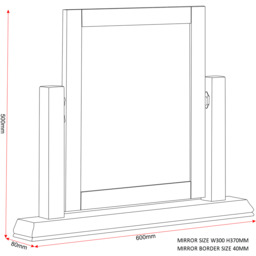 Bordeaux Dressing Table Mirror  - Pebble Grey - thumbnail 2