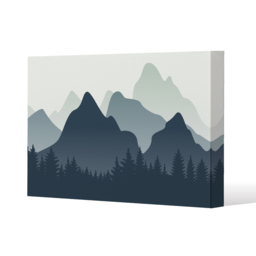 mountain landscape illustration Canvas Print - Blue / 101cm / 77cm - thumbnail 2