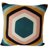 Bosie Ozella Hexagonal Design Embroidered Cushion - Multicolour