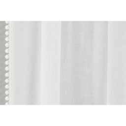 Tahiti Pompom Edge Voile Panel - White / 122cm - thumbnail 2