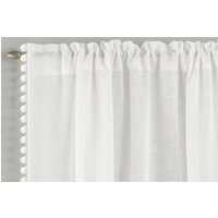 Tahiti Pompom Edge Voile Panel - White / 122cm - thumbnail 1
