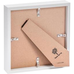 "8x8"" White 3D Box Photo Frame - 4x4"" Mount - White/Ivory" - thumbnail 2