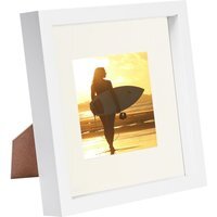 "8x8"" White 3D Box Photo Frame - 4x4"" Mount - White/Ivory" - thumbnail 1
