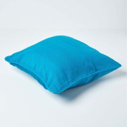 Homescapes Cotton Rajput Ribbed Cushion Cover - Teal / 60cm - thumbnail 4