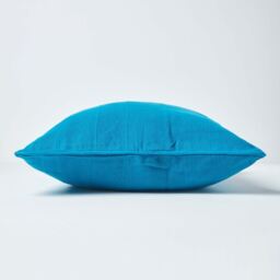 Homescapes Cotton Rajput Ribbed Cushion Cover - Teal / 60cm - thumbnail 3
