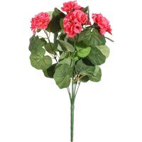 Artificial Geranium Bush - 7 Stems (40cm) - Dark Pink