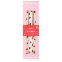 Love Bug Ladybird Taper Candles Set Of 3 For Valentine'S Day - White - thumbnail 3