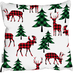Buffalo Plaid Woodland Outdoor Comfy Cushion - Red / 60cm - thumbnail 2