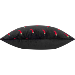 Chillies Embroidered Cushion - Black / Polyester - thumbnail 5
