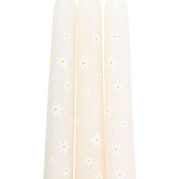 Set of 3 Carrot Patch Daisy Taper Candles - Neutral - thumbnail 4