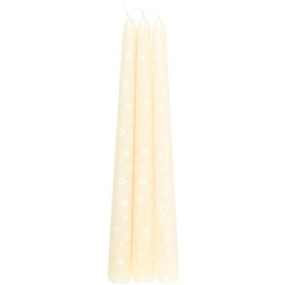 Set of 3 Carrot Patch Daisy Taper Candles - Neutral - thumbnail 2