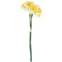 Artificial Mini Silk Daffodil Bunch 41cm - White