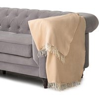 100 Acrylic Throw - 150cm x 125cm - Cream