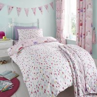 Castle Unicorn Kids Bedding Duvet Cover Set - Pink / Single - thumbnail 1