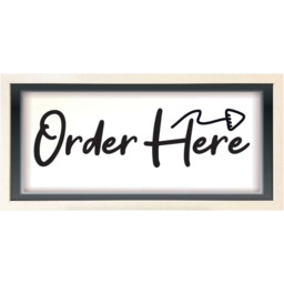 Wall Art Framed Print Order Here Sign - White - thumbnail 2
