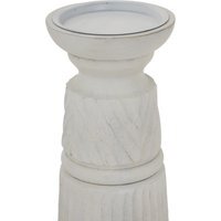 White Carved Candle Holder for Elegant Modern Classic Decor - White