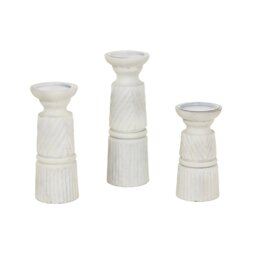 White Carved Candle Holder for Elegant Modern Classic Decor - White - thumbnail 4