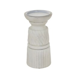 White Carved Candle Holder for Elegant Modern Classic Decor - White - thumbnail 3