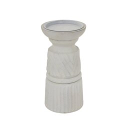 White Carved Candle Holder for Elegant Modern Classic Decor - White - thumbnail 2