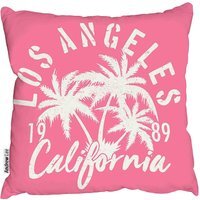 Vintage Tropical Graphic. Summer Graphic Cushion - pink / 60cm